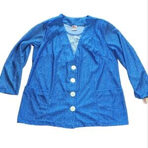 Vintage Manhattan Plaza 80s top layered blue and white size 16.5 NWT